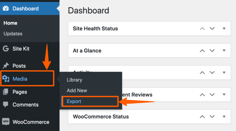 click export from media
