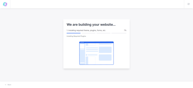 waiting interface while building website