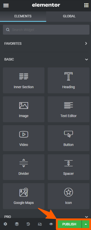 Click on publish button