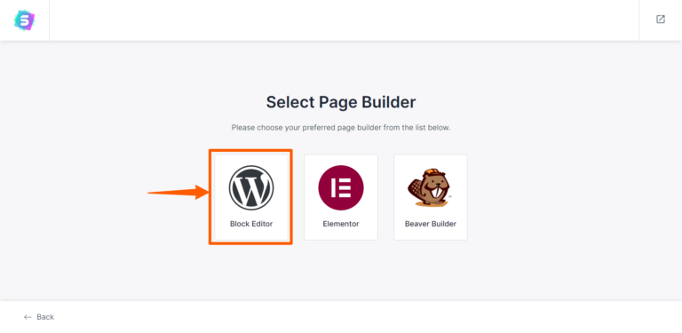 select block editor