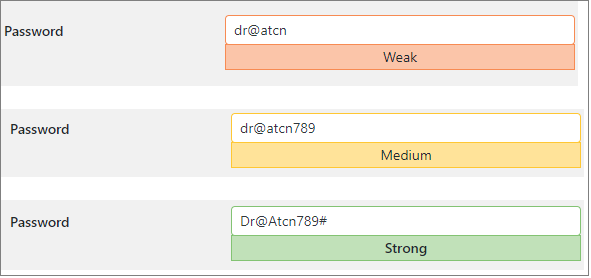 Strong password setting