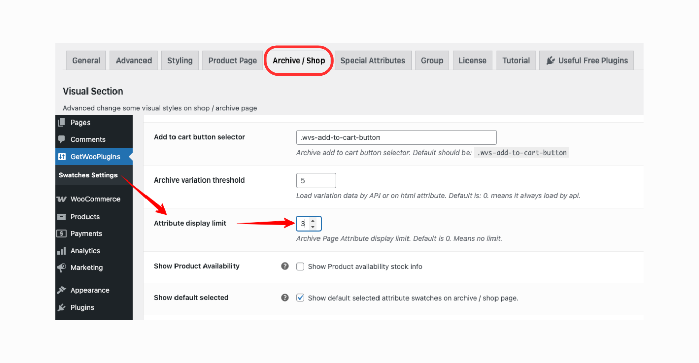Attributre display limit setting