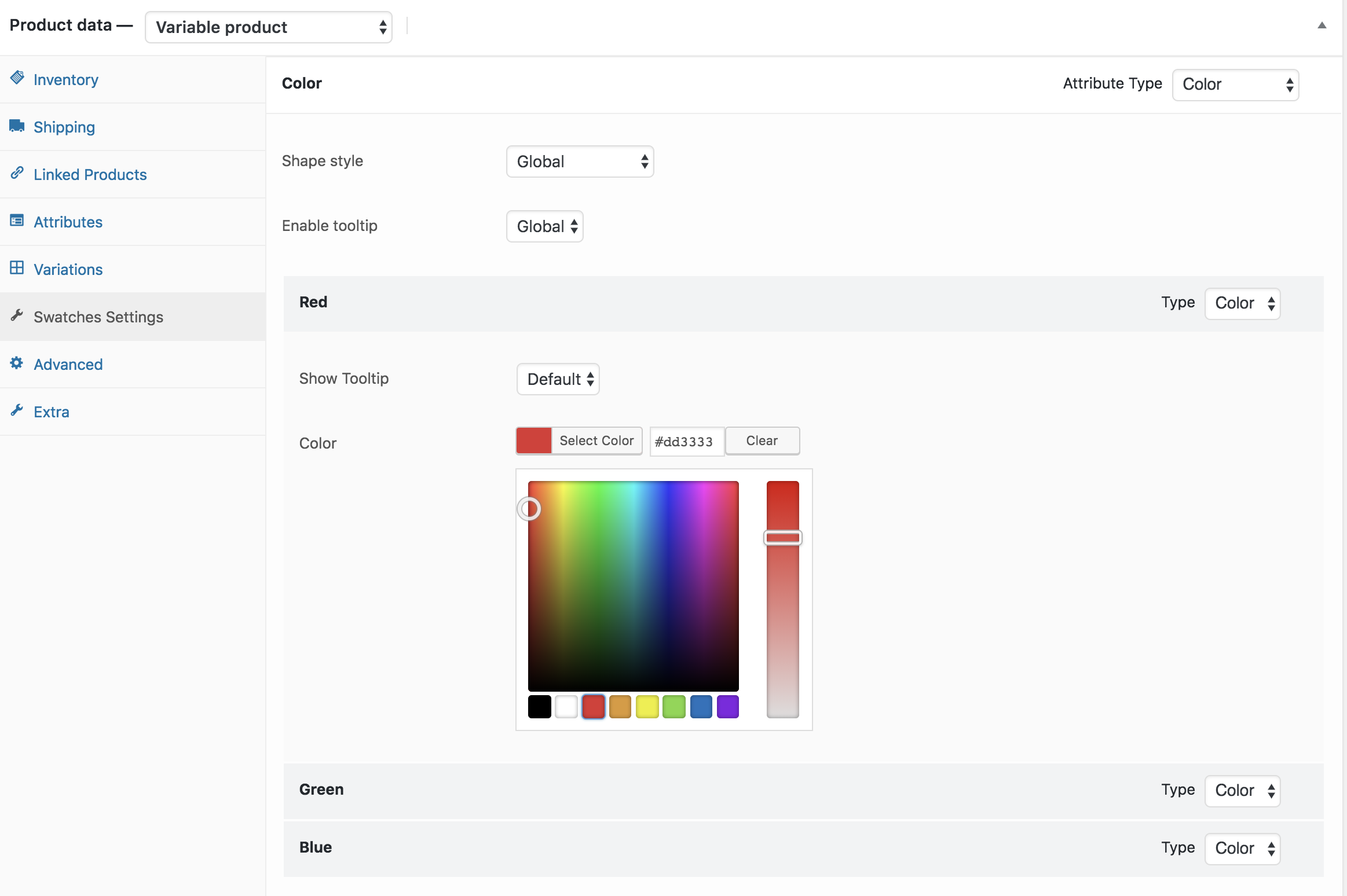 color palate