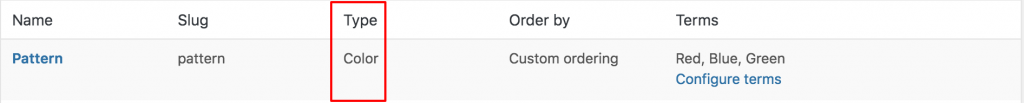 color type instead of select type