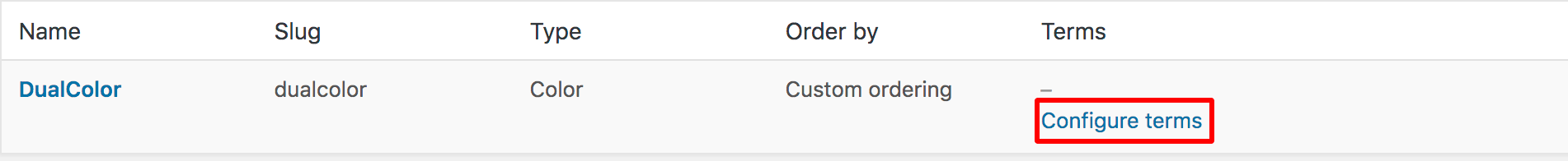 dual color configure terms