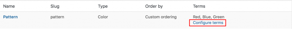 marked configure terms of pattern attribute