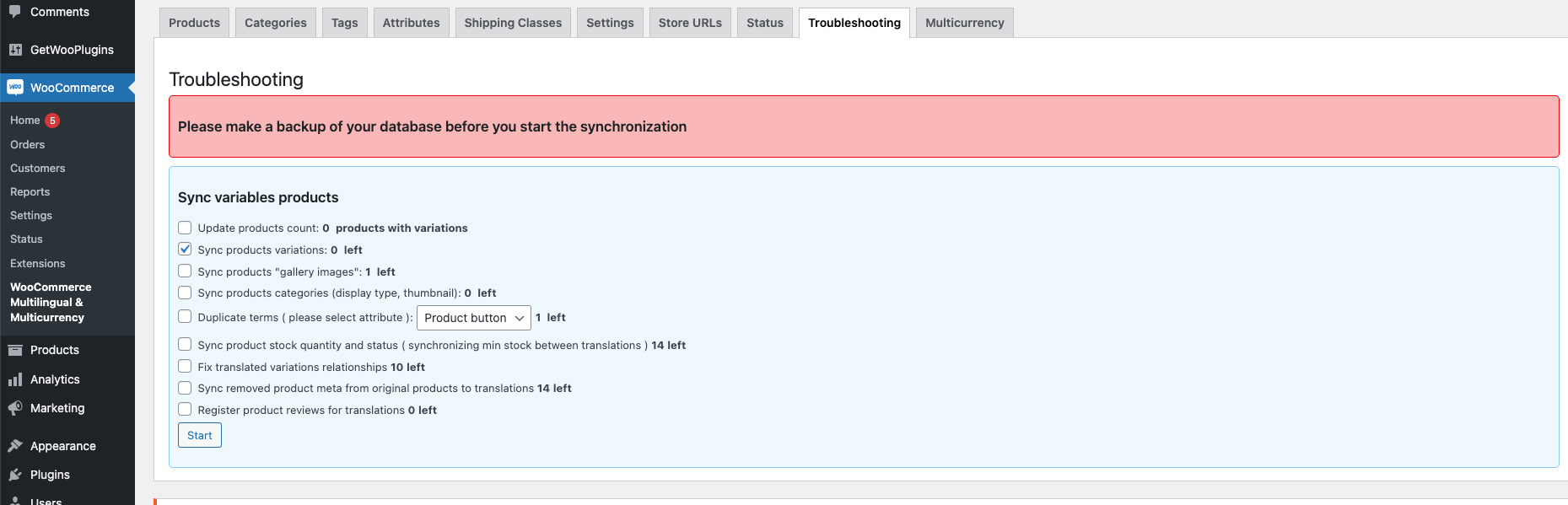 troubleshooting variation translation